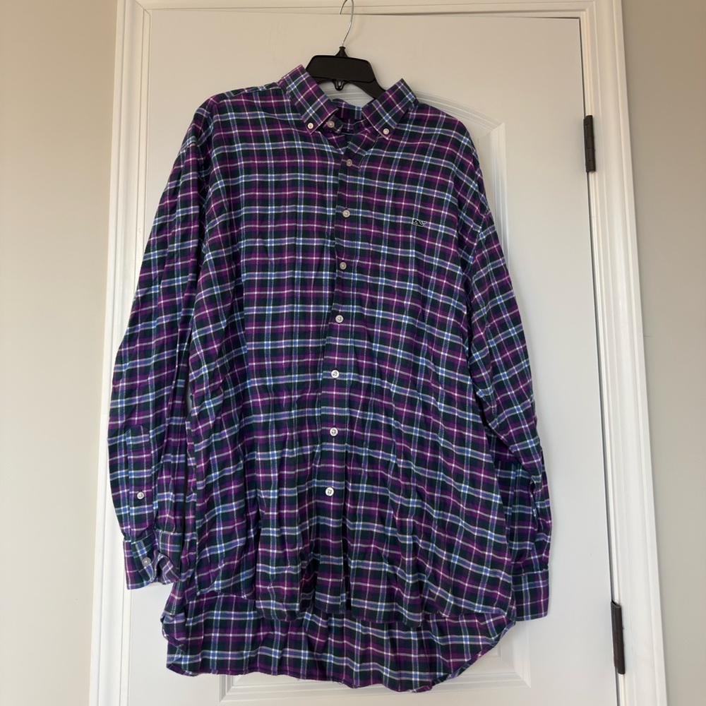 Vineyard Vines Purple Plaid Flannel Shirt
